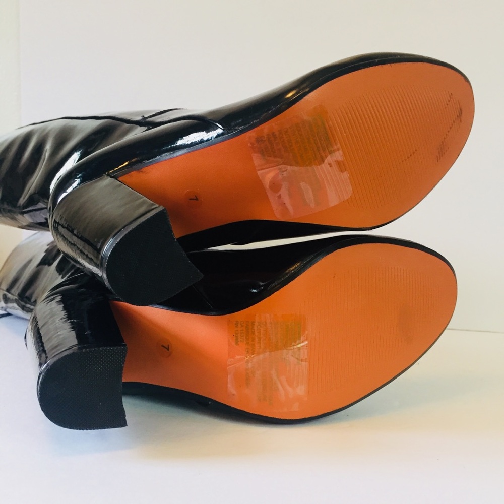 Maxgreat Black Glossy Patent Leather Heeled Boots - Picture 7 of 8